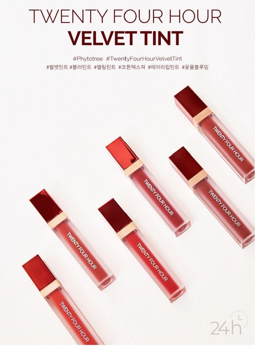 Son kem Phytotree Twenty Four Hour Velvet Tint 6gr giữ màu lên đến 24h.