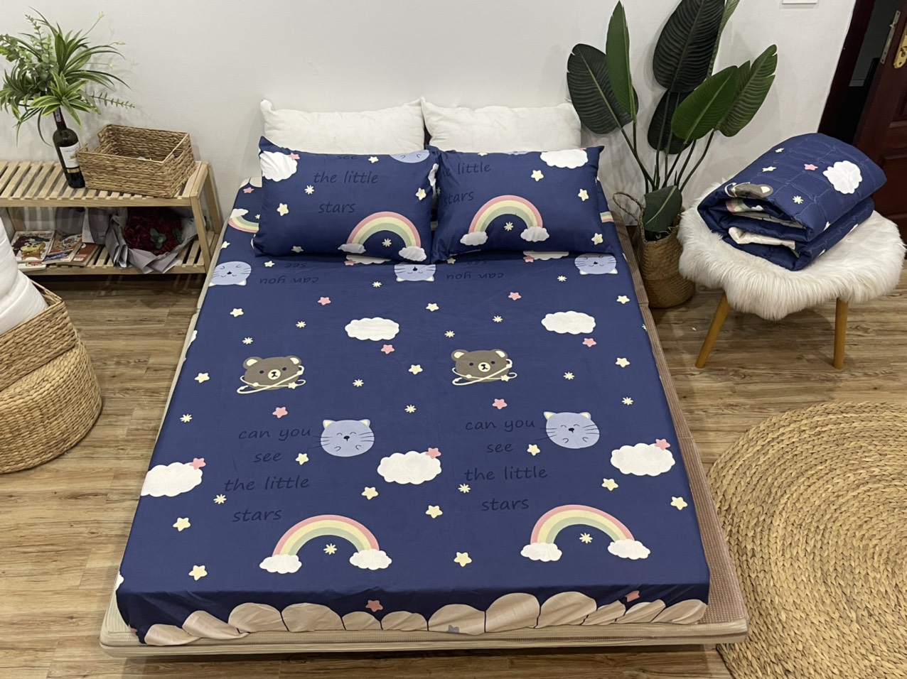 Set ga gối siêu cute mẫu gấu họa tiết chm51