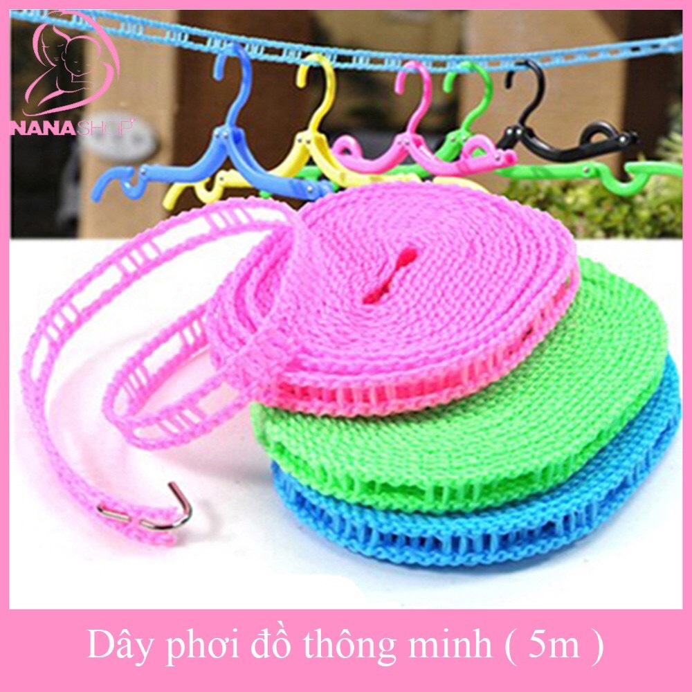 Dây phơi quần áo thông minh, chống bay quần áo 5m / Dây phơi đồ thông minh