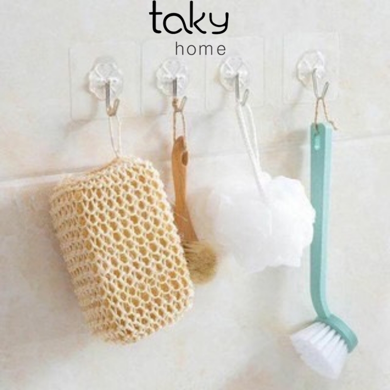 4 Móc Dán Tường Trong Suốt, Móc Dính Tường Đa Năng, Móc Dán Tường Siêu Chắc, Móc Treo Chìa Khóa, Đồ Dùng Cá Nhân, Đồ Gia Đình, Móc Nhựa Trong Suốt, Móc Treo Đồ Tiện Dụng, Treo Đồ Đa Năng. TakyHome 2213Set4
