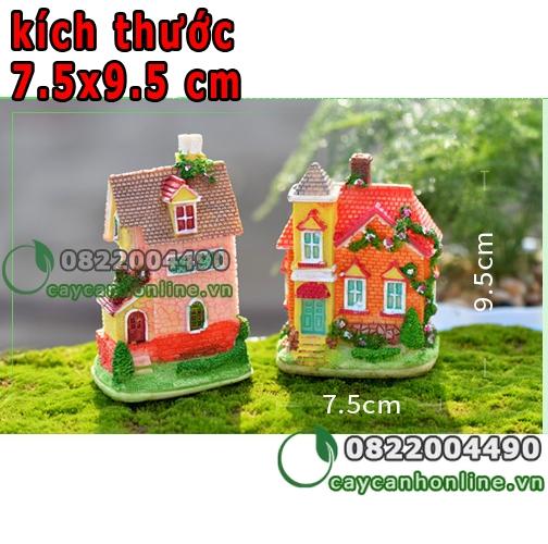 Mô hình nhà biệt thự 2 tầng phụ kiện tiểu cảnh trang trí để bàn