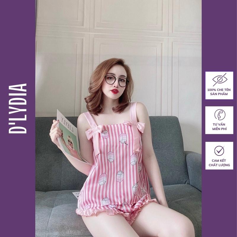 Đồ bộ nữ mặc nhà lụa satin cao cấp d'lydia dn03