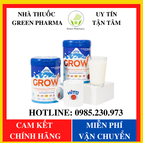 [Chính Hãng] Sữa Canxi Hito Grow Phát Triển Chiều Cao Toàn Diện - Hộp 800g - Green Pharma