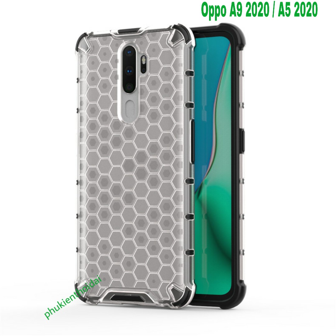 Ốp lưng Oppo A9 2020 / A5 2020 dùng chung chống sốc vân tổ ong cao cấp siêu bền kiểu dáng UAG