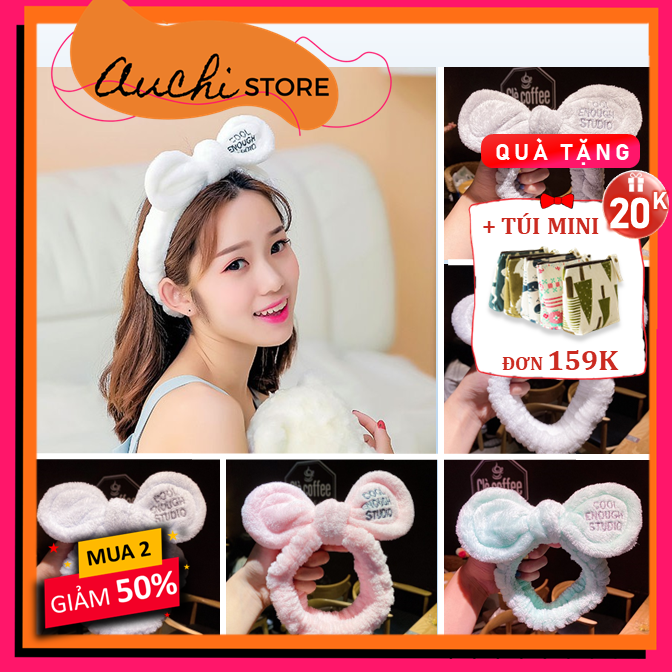 [HOT DEAL MUA 2 GIẢM 50%] Băng Đô Cài Tóc Rửa Mặt, Tắm Hình TAI CHUỘT TRÒN Nhí Nhảnh Dễ Thương - Chất Vải Bông Mềm Mại - Phụ Kiện Tóc Xinh Xắn Cho Bạn Gái