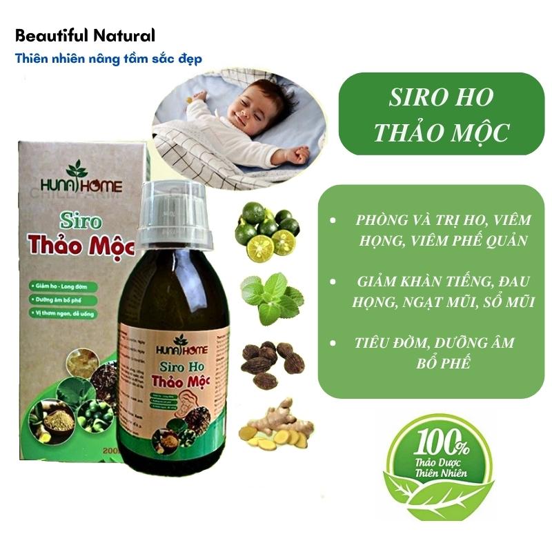 Siro ho thảo mộc - siro ho cho bé và gia đình, long đờm khỏi ho, vị thơm dễ uống 200ml