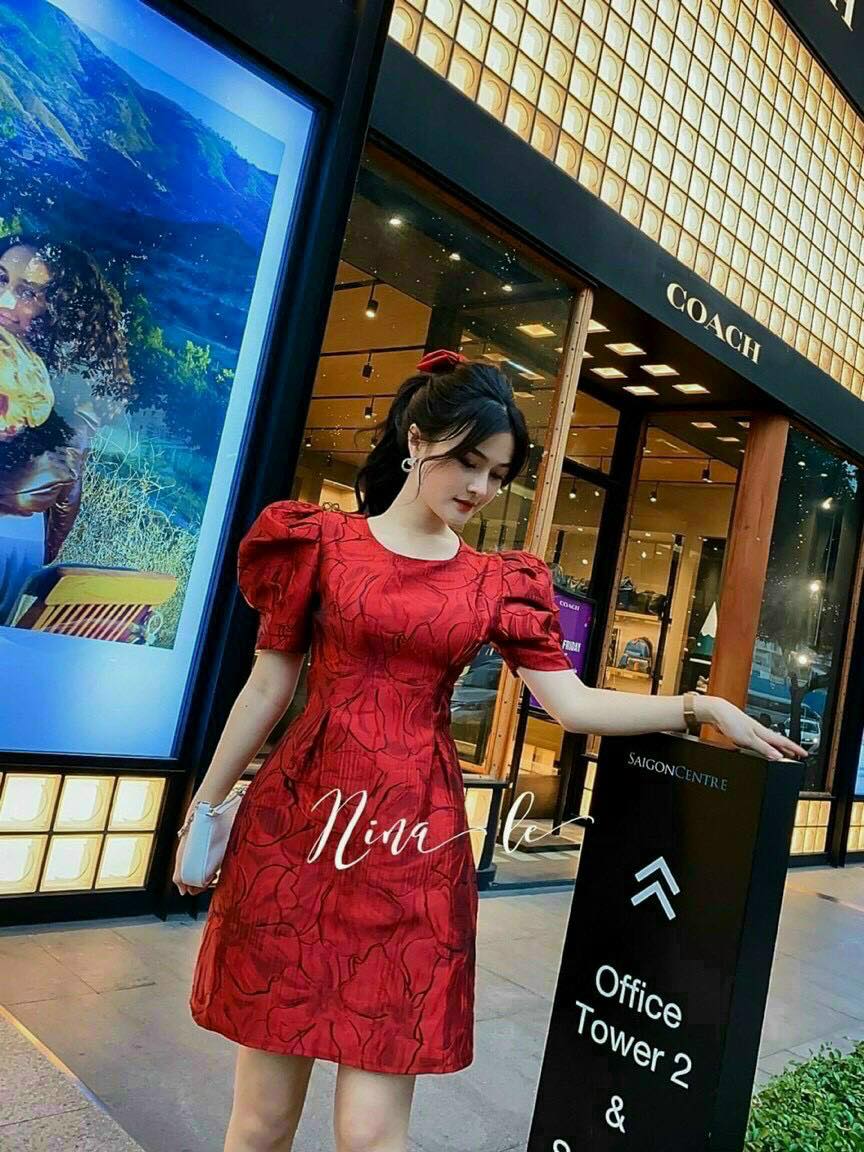 Đầm tiểu thư tay phồng sang chảnh kiêu kỳ siêu phẩm của phái đẹp