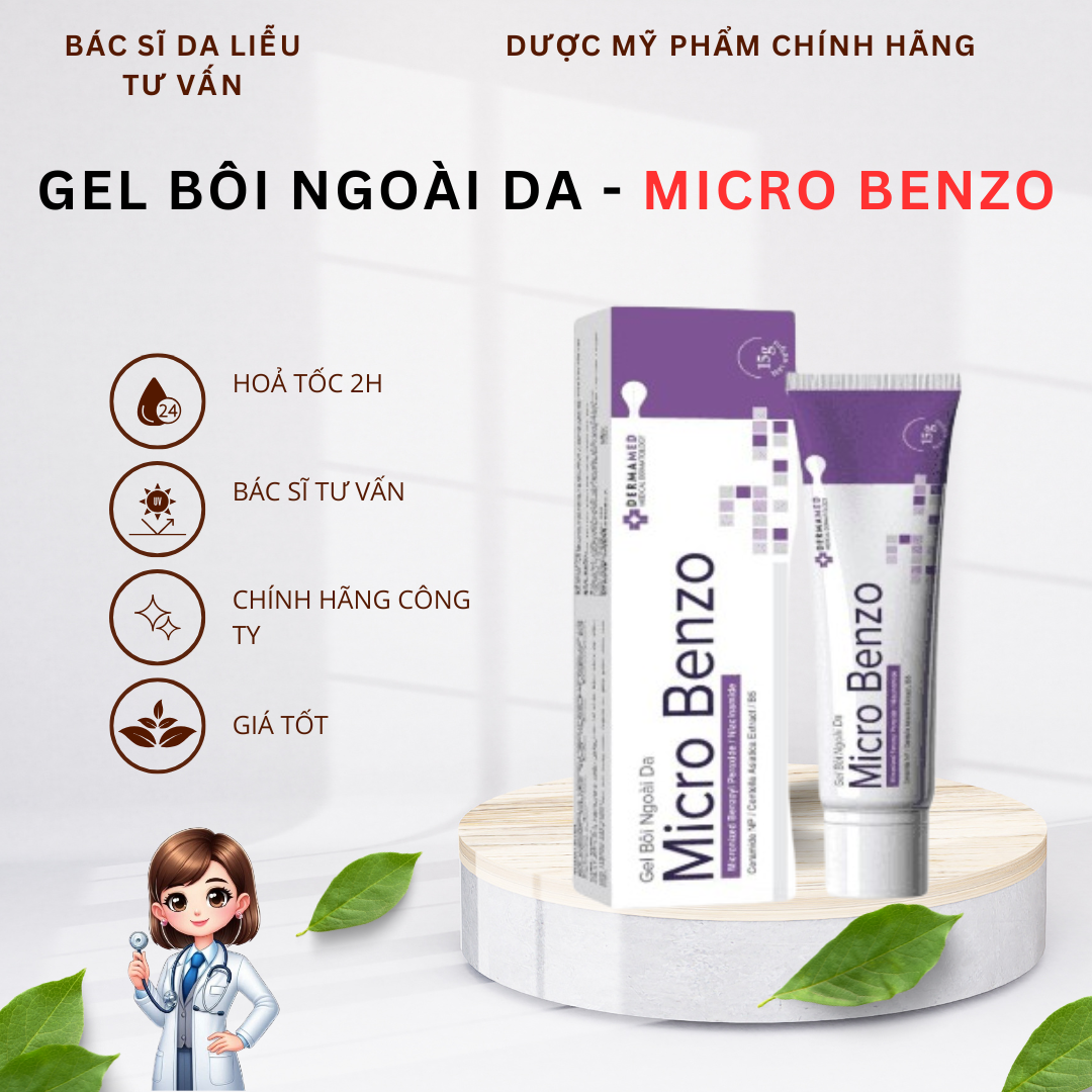 Gel Chấm Mụn Micro Benzo -Giảm mun, mờ tham| Bs Việt Hà Da Liễu khuyên dùng