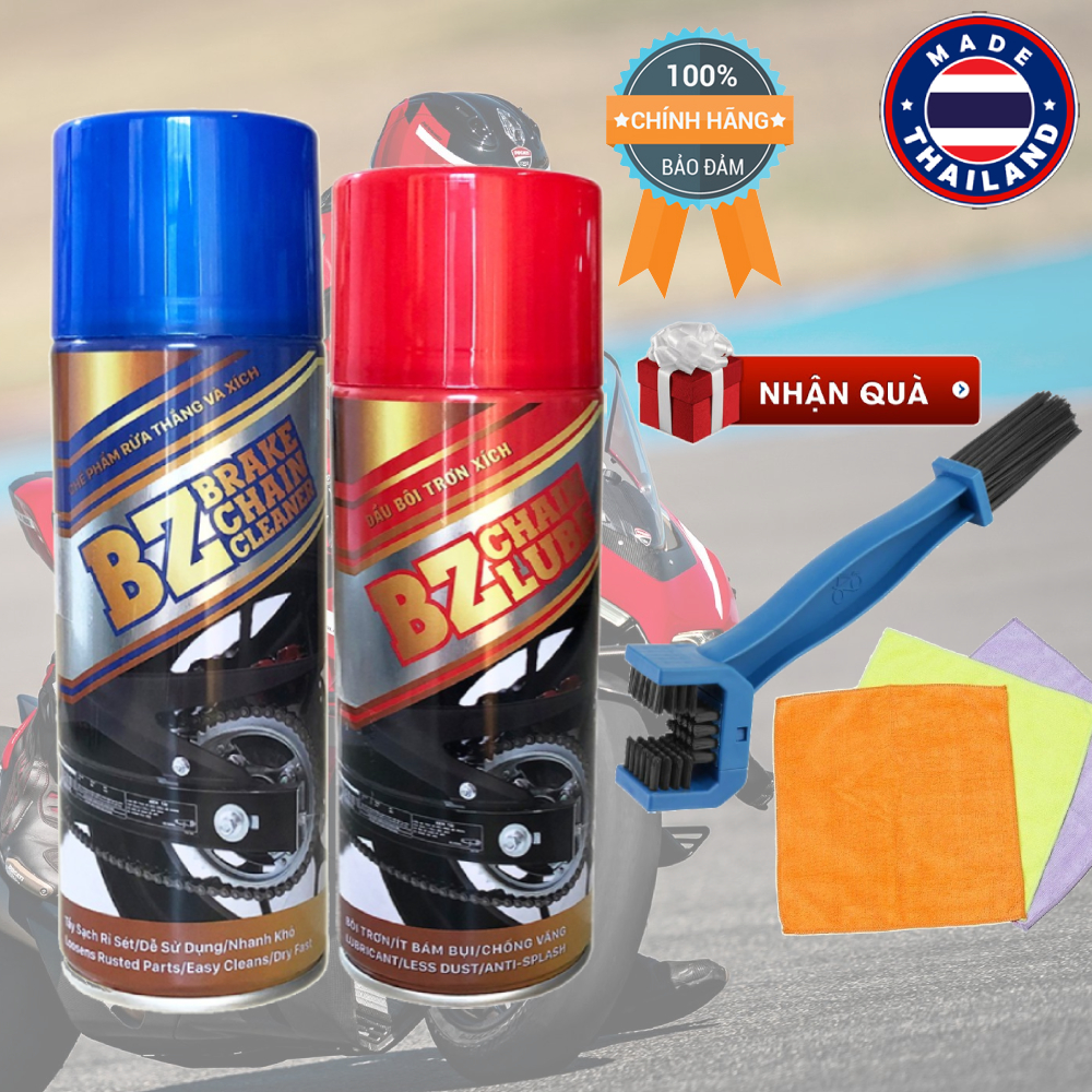 Chai vệ sinh sên, dưỡng sên BZ Chain Lube – Mua combo tặng bàn chải 3D