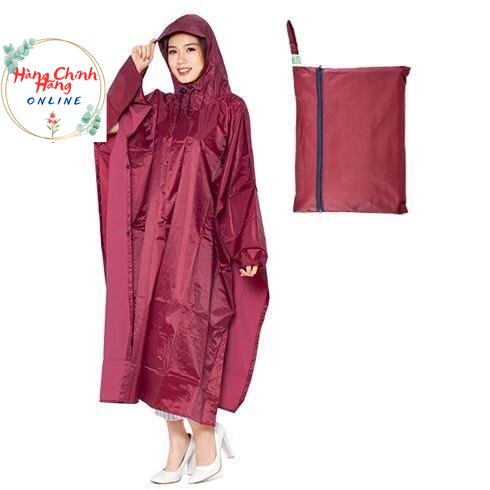 Áo Mưa Cánh Dơi 1m4 Vải Dù Cao Cấp- Chống Nước- ĐỎ ĐÔ