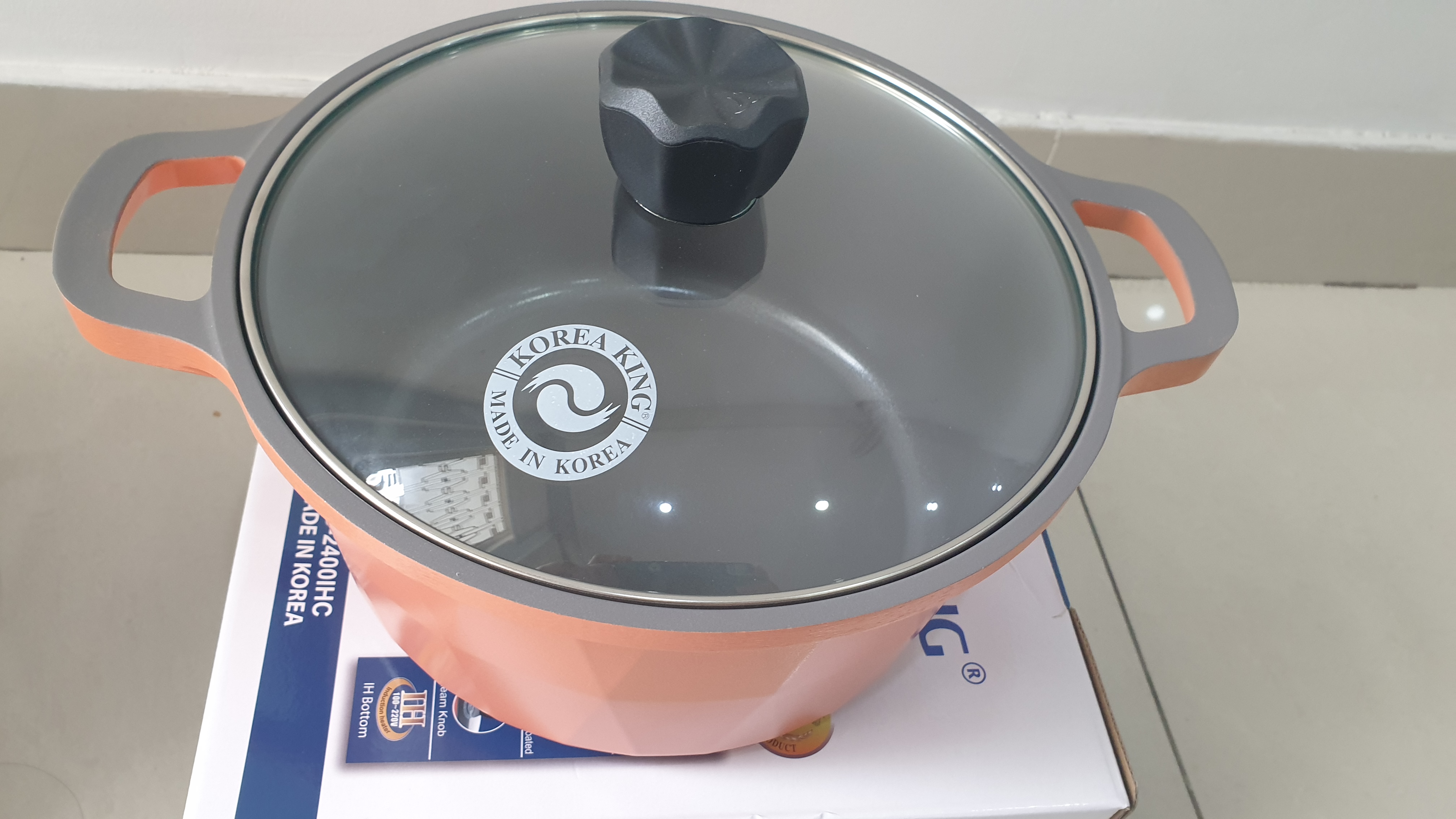 Nồi men Ceramic korea king size 22cm sử dụng bếp điện từ nhập khẩu hàn quốc