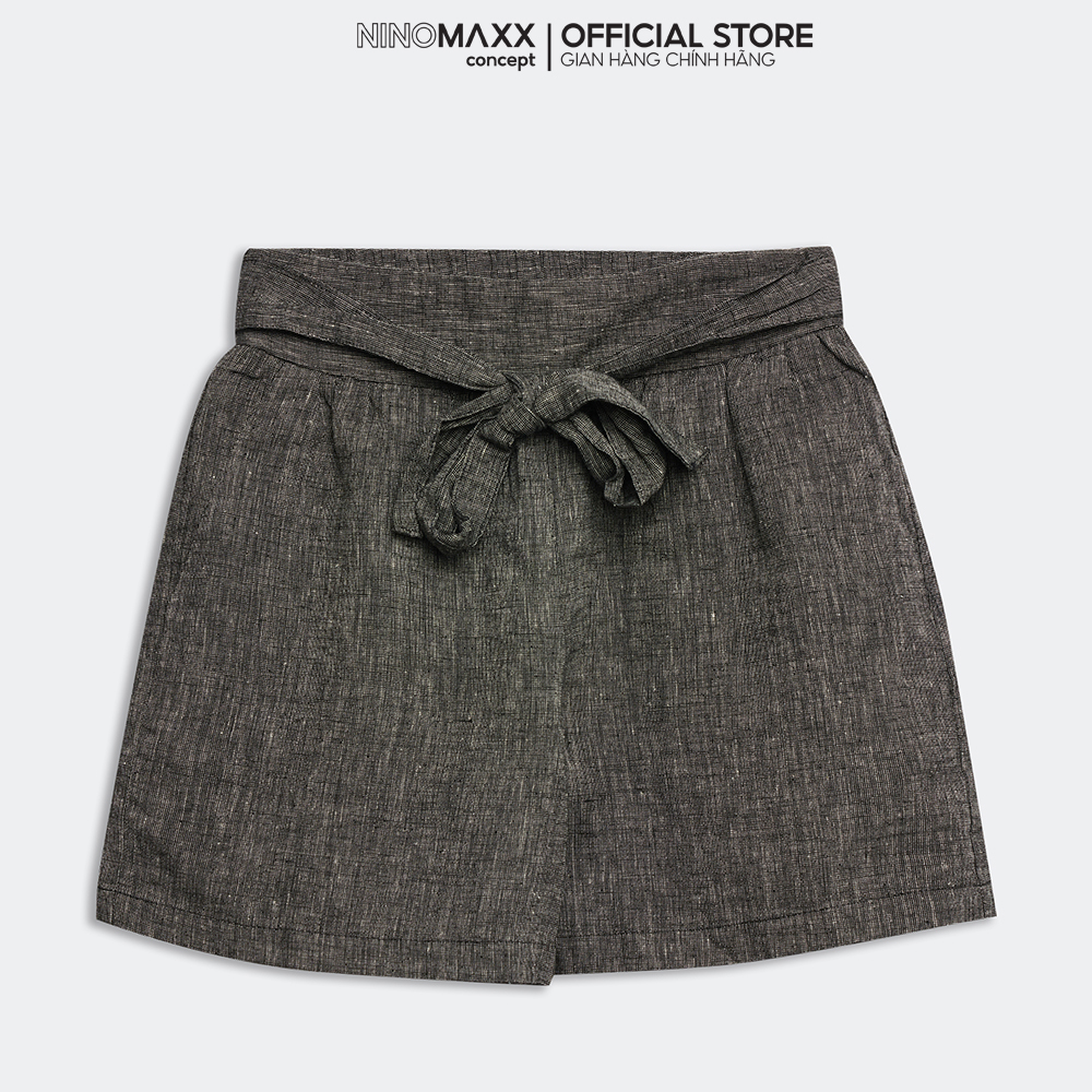 N&m quần short nữ thời trang 100% linen 1906034