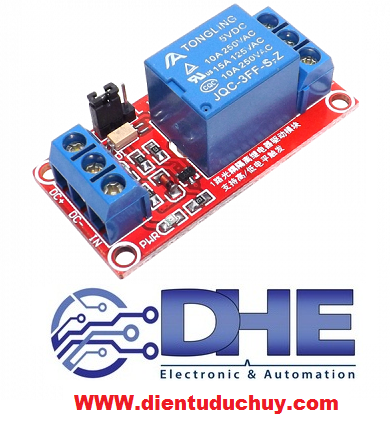 Module 1 relay 5v-10a có jumper kích high/low trigger opto cách ly