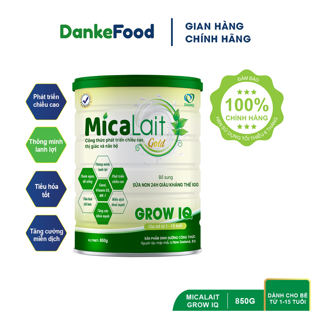 Sữa Micalait Grow & IQ 850g - Phát triển chiều cao và trí não vượt trội