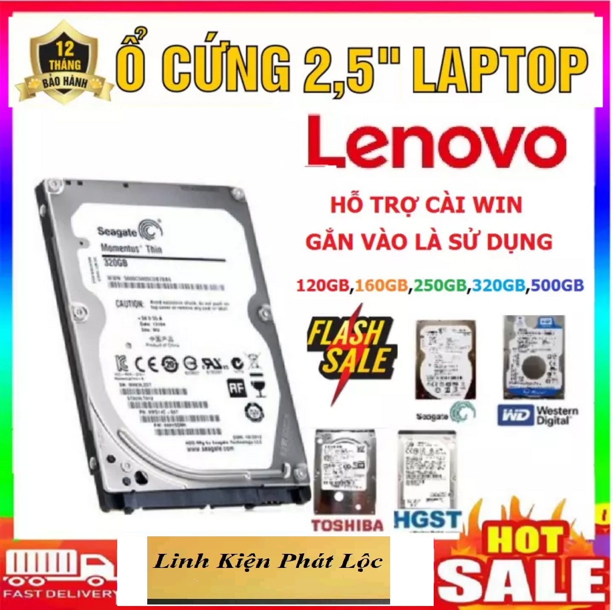 [HCM]Ổ cứng hdd 2.5 laptop IBM-LENOVO tháo máy bh 12 tháng 500GB320GB250GB160GB120GB