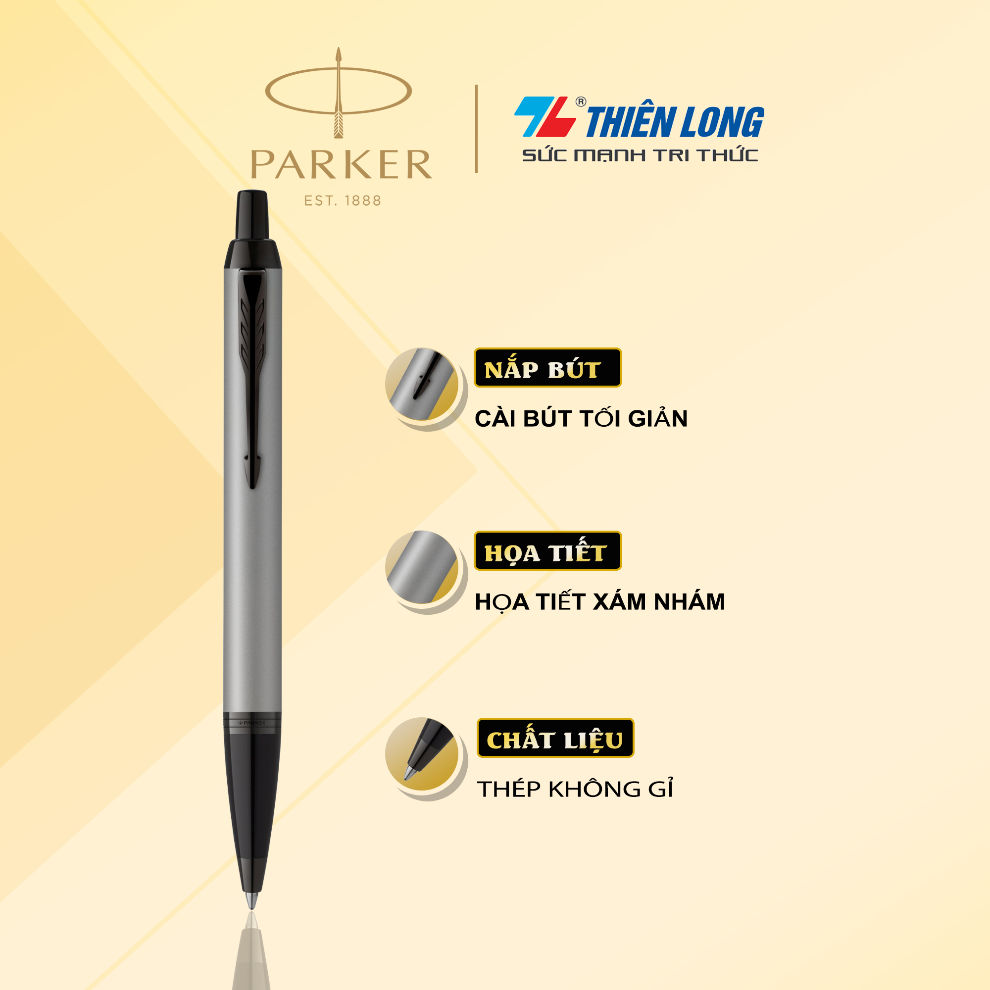 Bút bi parker im x-matte grey bt gb4-2127894