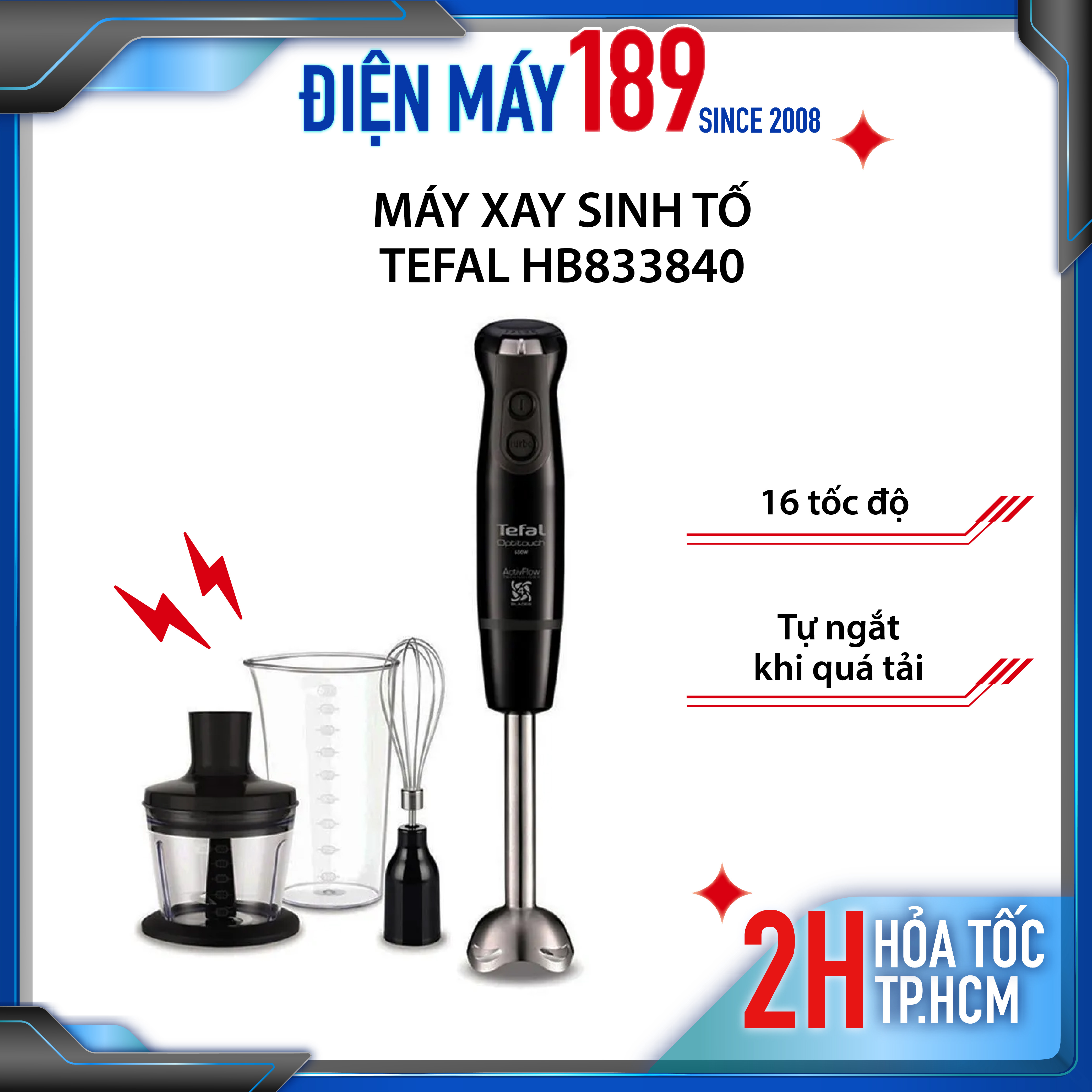 Máy xay sinh tố cầm tay tefal hb833840