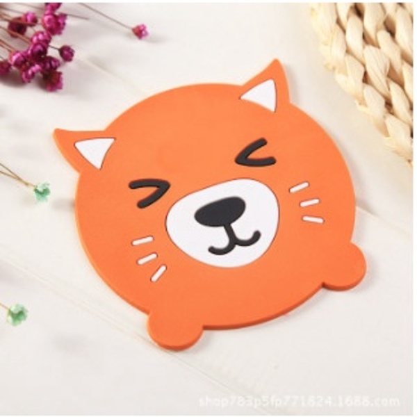 Miếng Lót Ly Cốc Nhựa tạo hình thú dễ thương cách nhiệt