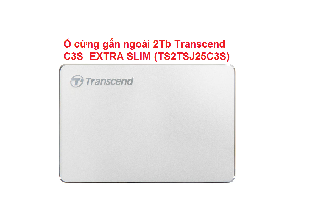 Ổ cứng gắn ngoài 2tb transcend c3s extra slim silver