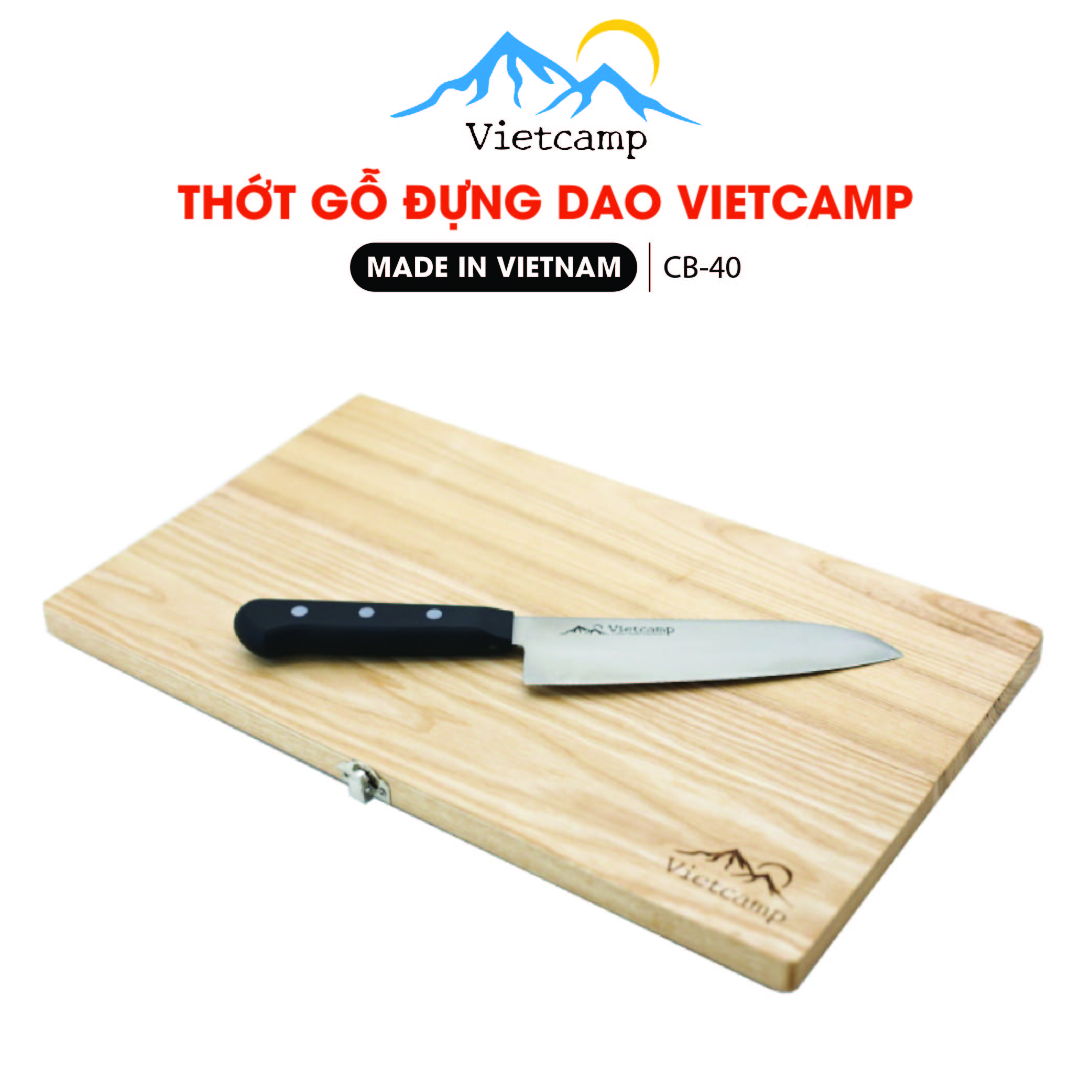 Thớt gỗ đựng dao thông minh dành cho pinic – Thương hiệu Vietcamp CB40
