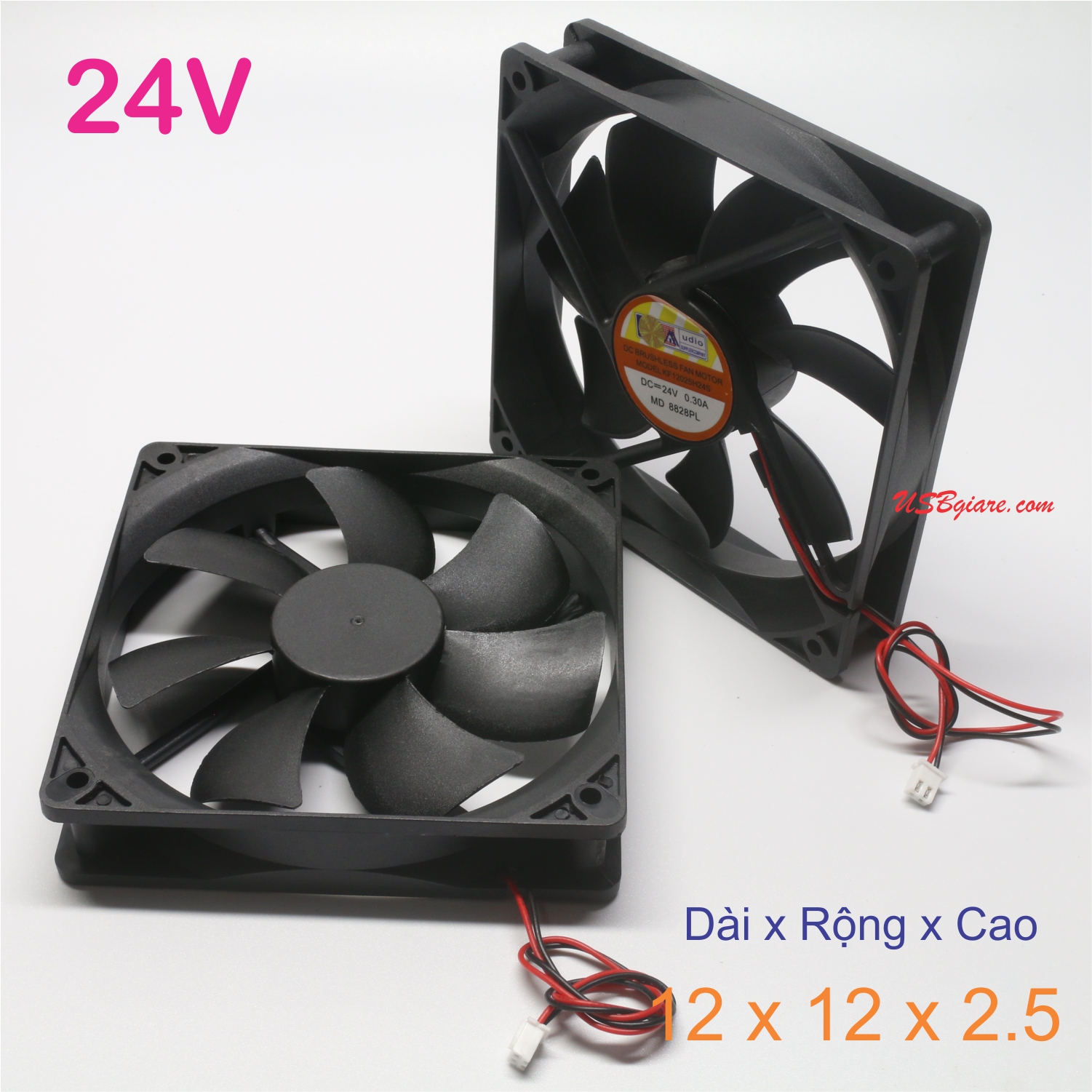 Quạt tản nhiệt 24v 12x12x2.5cm, 24v 12x12x2.5cm