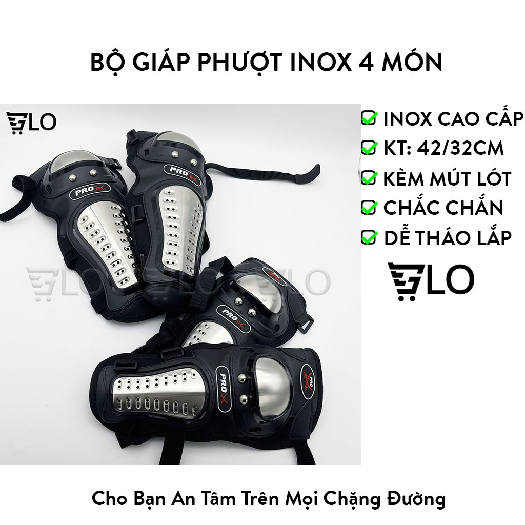 Giáp chân đi phượt,Giáp Bảo Hộ Tay Chân Đi Phượt INOX,Bộ giáp phượt 4 món chân tay INOX đảm bảo chất lượng uy tín an toàn khi đi xa đi phượt và tham gia giao thong.