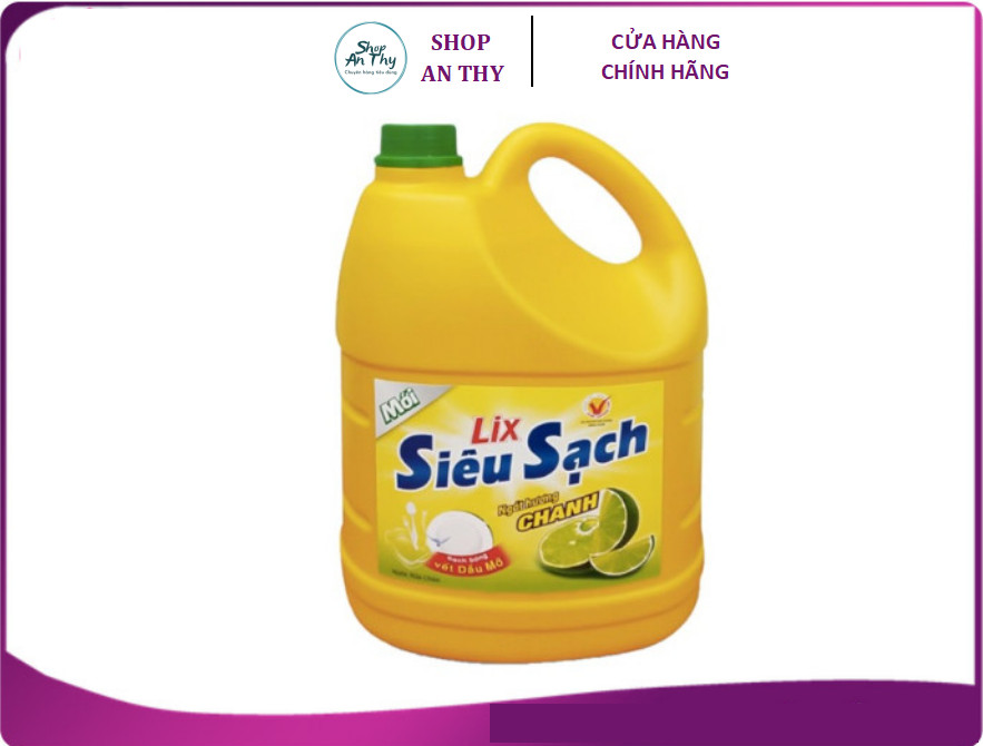 Nước rửa chén Siêu sạch Lix Hương Chanh 3.6KG