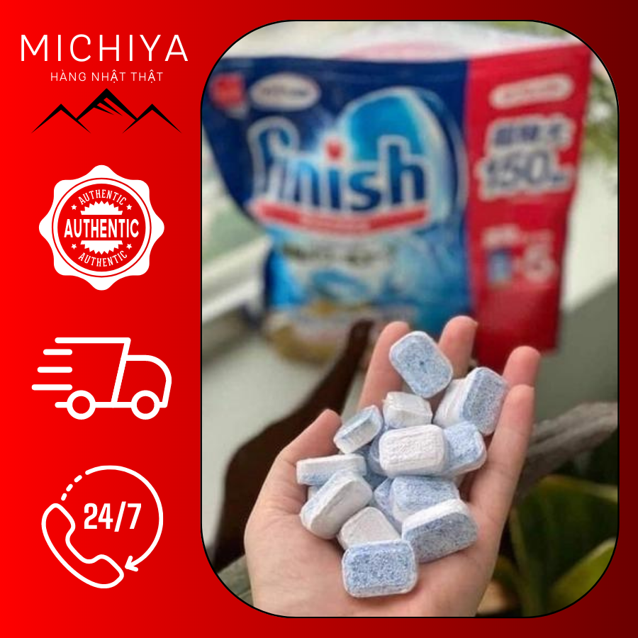 Viên rửa bát Finish Nhật Bản 150 viên, Viên rửa chén bát Finish 150 viên Nhật Bản