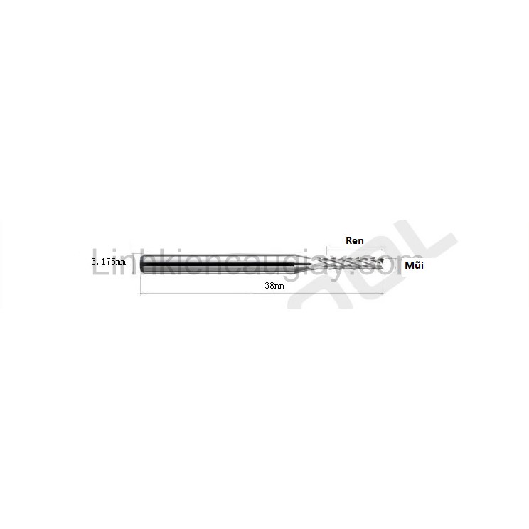 Mũi phay PCB quả dứa 1mm/2mm/3.175mm