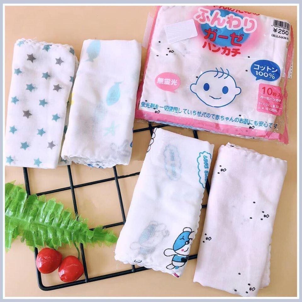 Khăn sữa x&ocirc xuất nhật 2 lớp set 10 c&aacutei