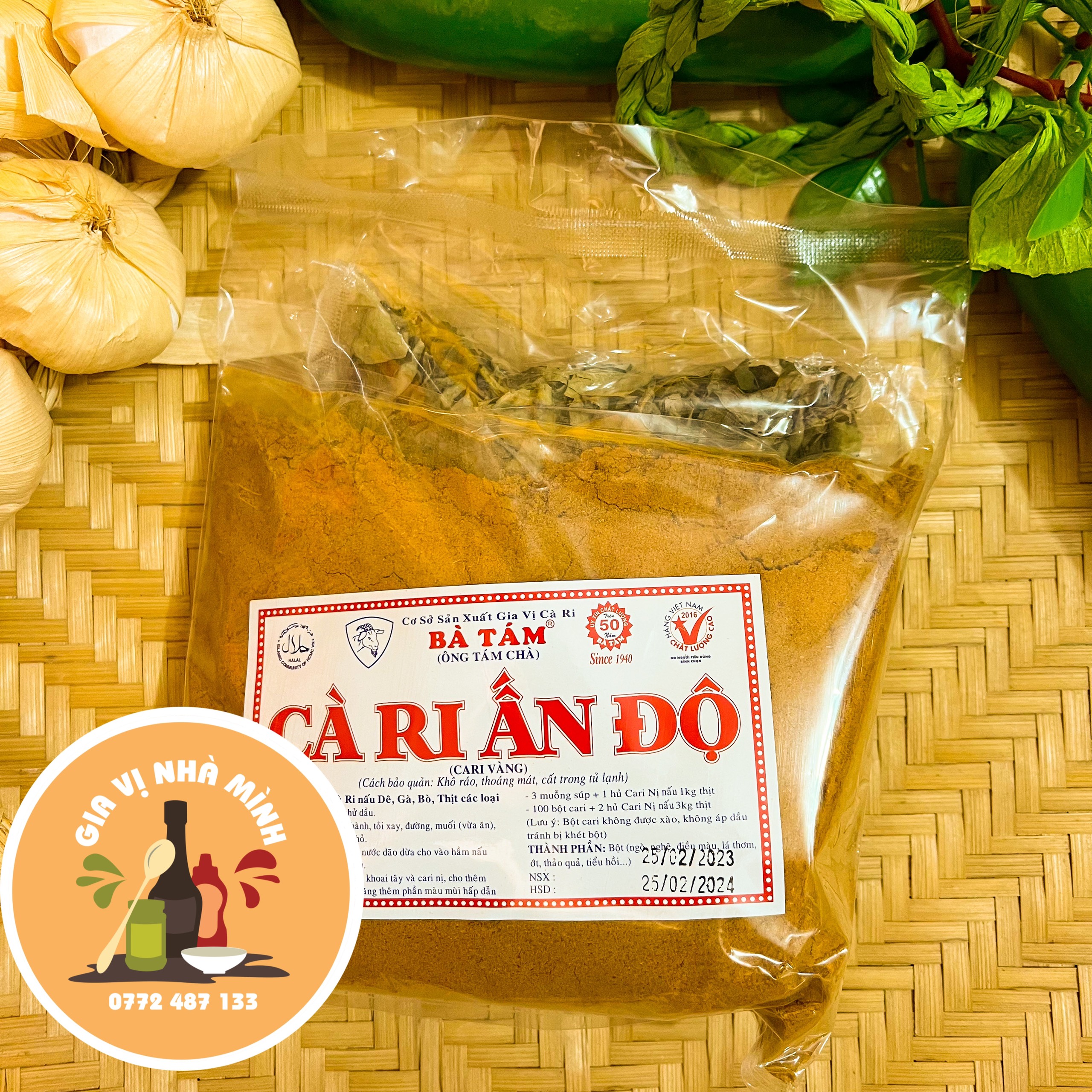 Bột cà ri ấn độ bà tám - gói 500gr