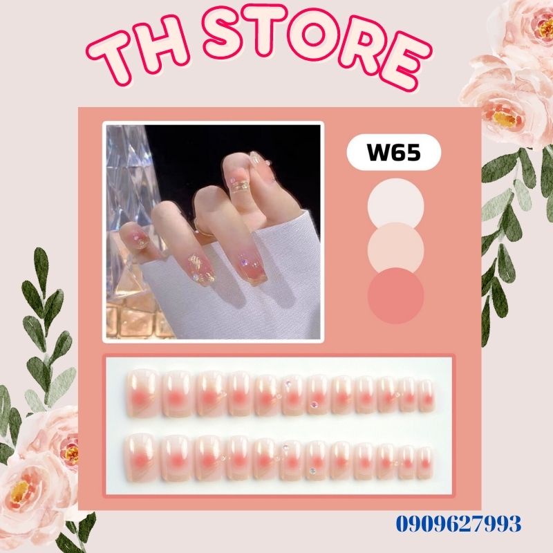 Móng tay giả đính đá nail box 24 móng giả đính đá cao cấp th store