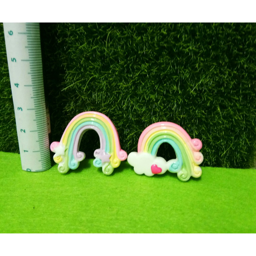 Cầu vồng trang trí tiểu cảnh nguyên liệu charm slime