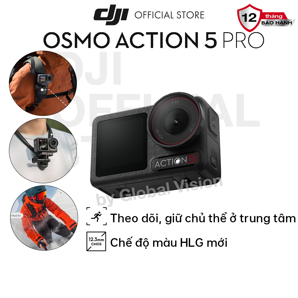 Camera hành động DJI Osmo Action 5 Pro máy quay hành trình 4K 120fps, chế độ màu HLG, quay đêm rõ nét  (DJI OA 5 Pro)