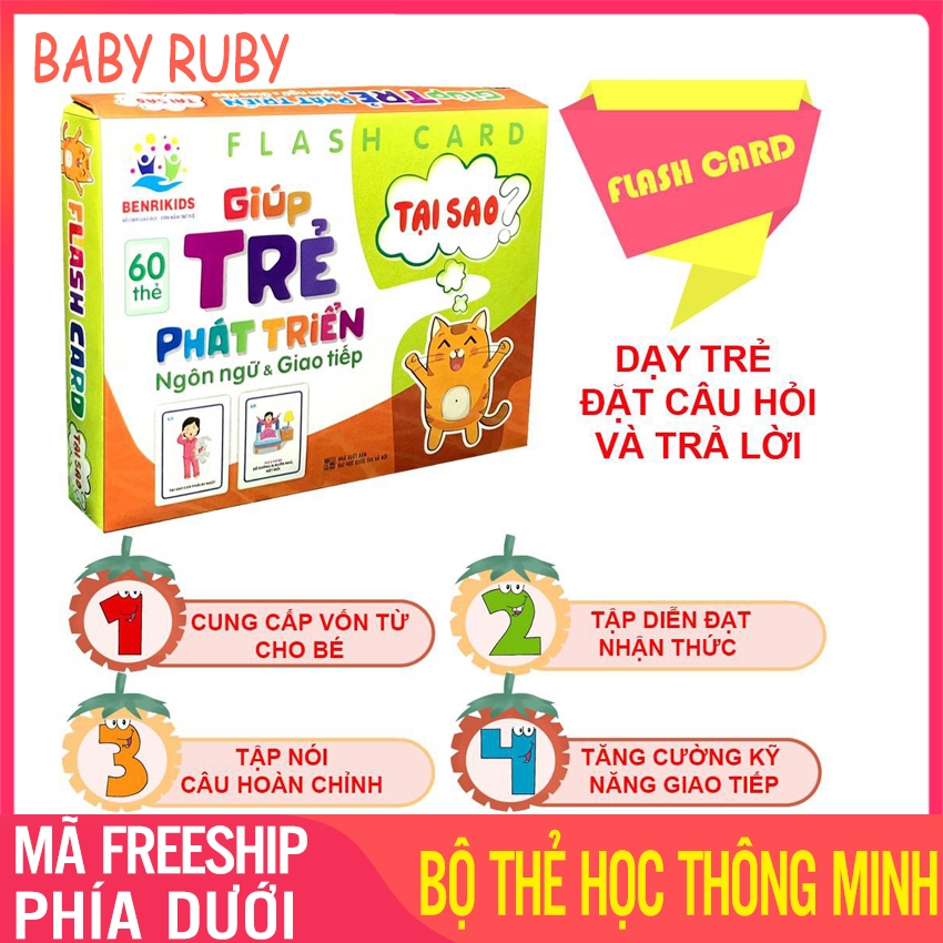 Bộ Thẻ Học Thông Minh Flashcard - Giúp Bé Phát Triển Ngôn Ngữ Và Giao Tiếp - Bộ thẻ học thông minh cho bé, thẻ học thông minh cho bé loại to, thẻ học thông minh cho bé sơ sinh, the hoc thong minh cho be - Baby Ruby