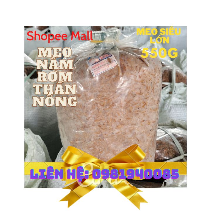 Combo 6 bịch meo nấm rơm Thần Nông siêu lớn cải tiến 550g