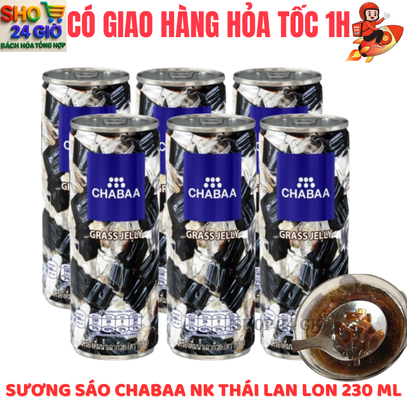 Sương Sáo Lon Chabaa Có Thạch NK Thái Lan 1 Lốc 6 Lon