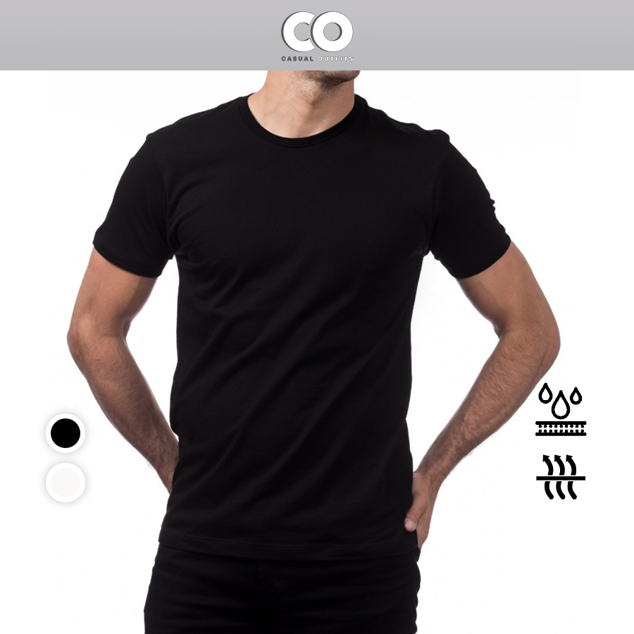 Áo thun, áo tee nam Pro Club Light Weight 100% cotton cổ tròn 2 màu đen trắng