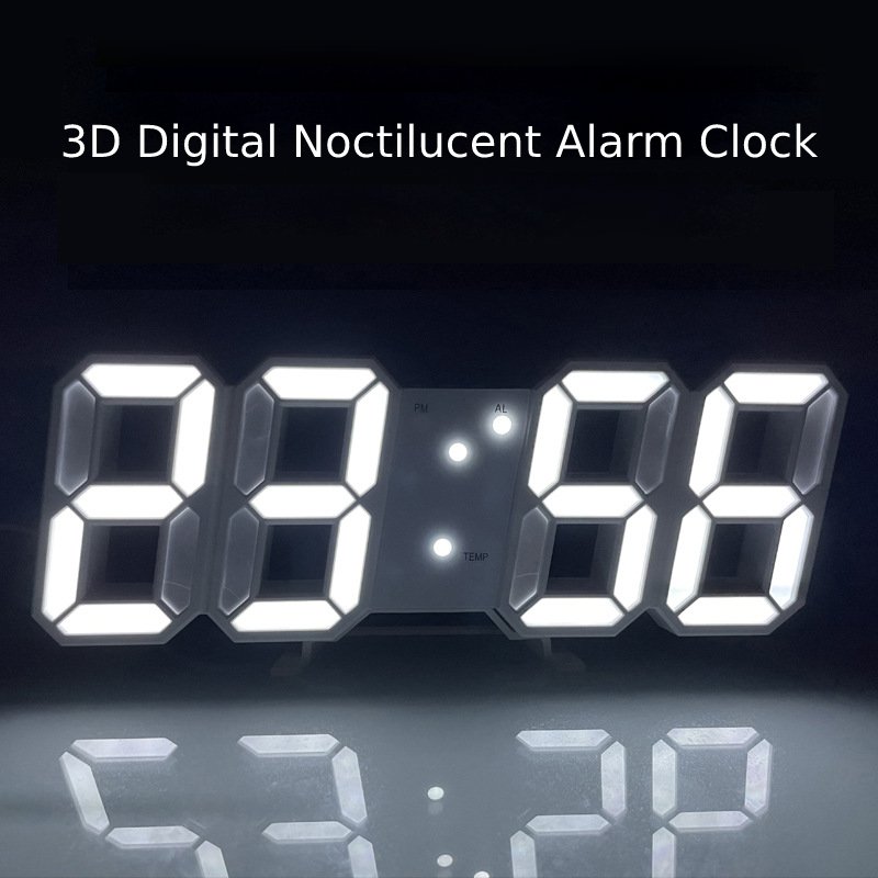 Đồng hồ led 3d kỹ thuật số, treo tường, để bàn