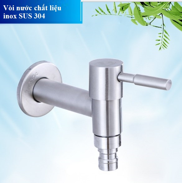 Vòi nước gắn tường inox 304  R.T.R.01 FUSINAN - Vòi máy giặt inox- Thiết kế sang trọng