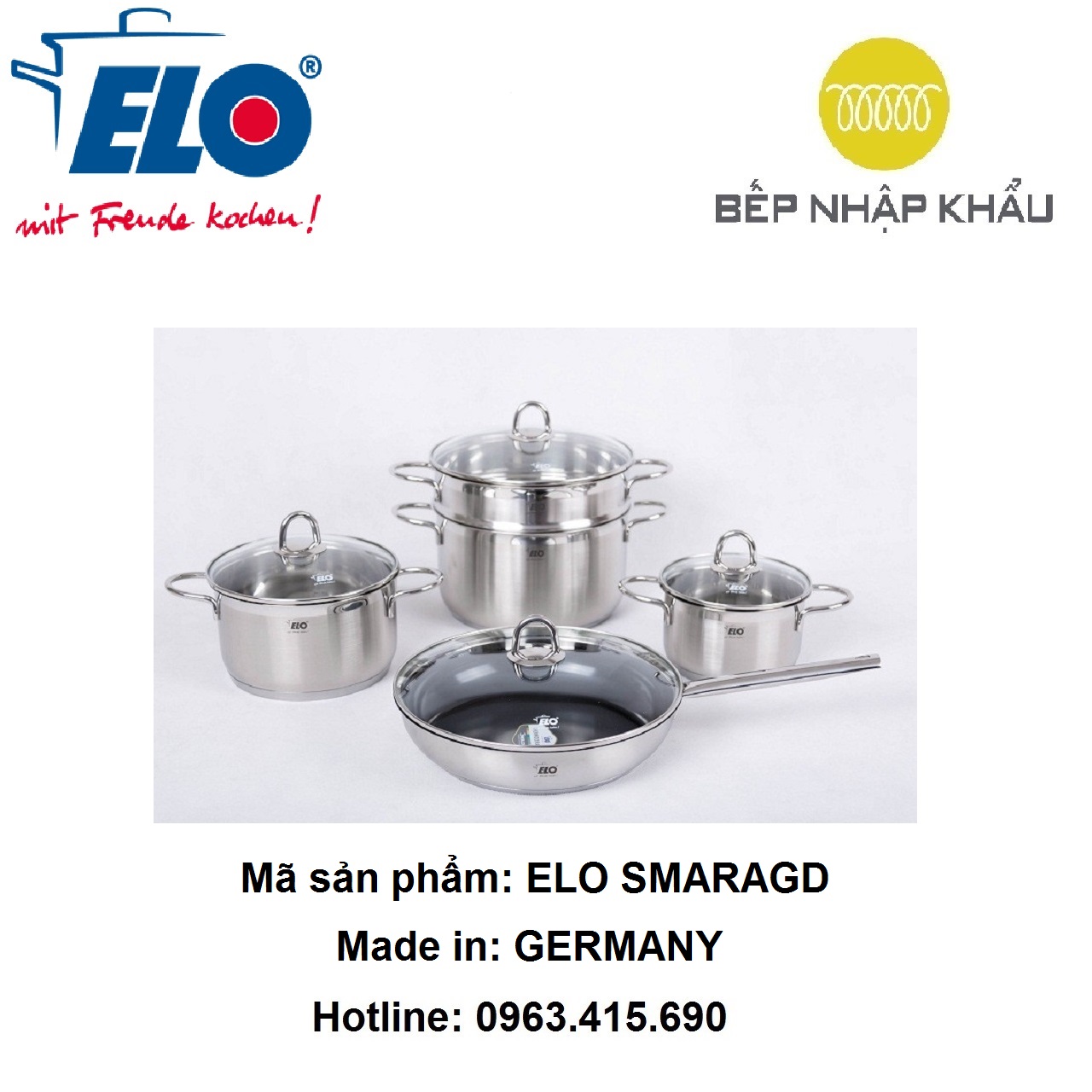 Bộ nồi chảo elo smaragd