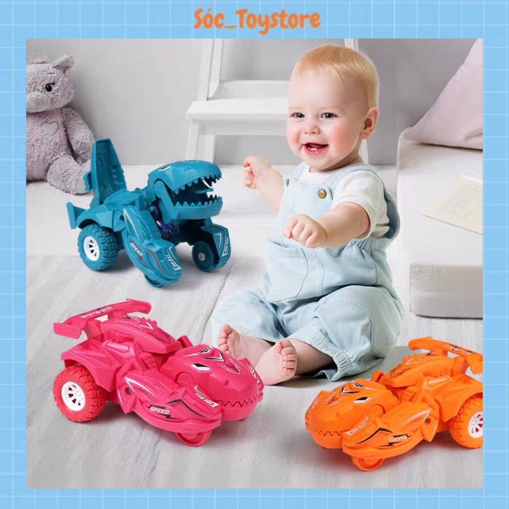 Xe oto Đồ Chơi Xếp Hình Trẻ Em-Xe Chạy Đà Biến Hình Thành Khủng Long Cho Bé-Robot Biến Hình Cho Bé Sự Thích Thú sóc_toys