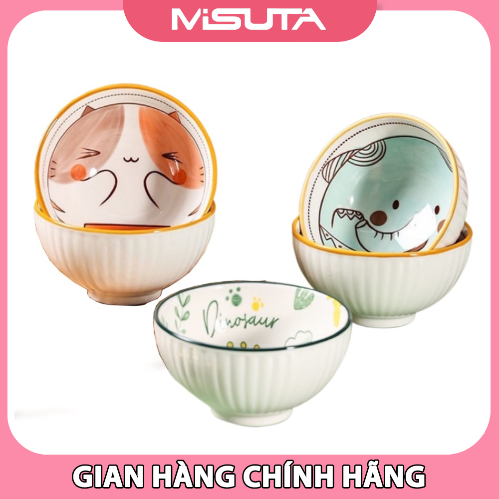 Bát Sứ Ăn Dặm Hình Thú Dễ Thương Cho Bé, Bát Ăn Cơm Gốm Sứ Decor Siêu Xinh