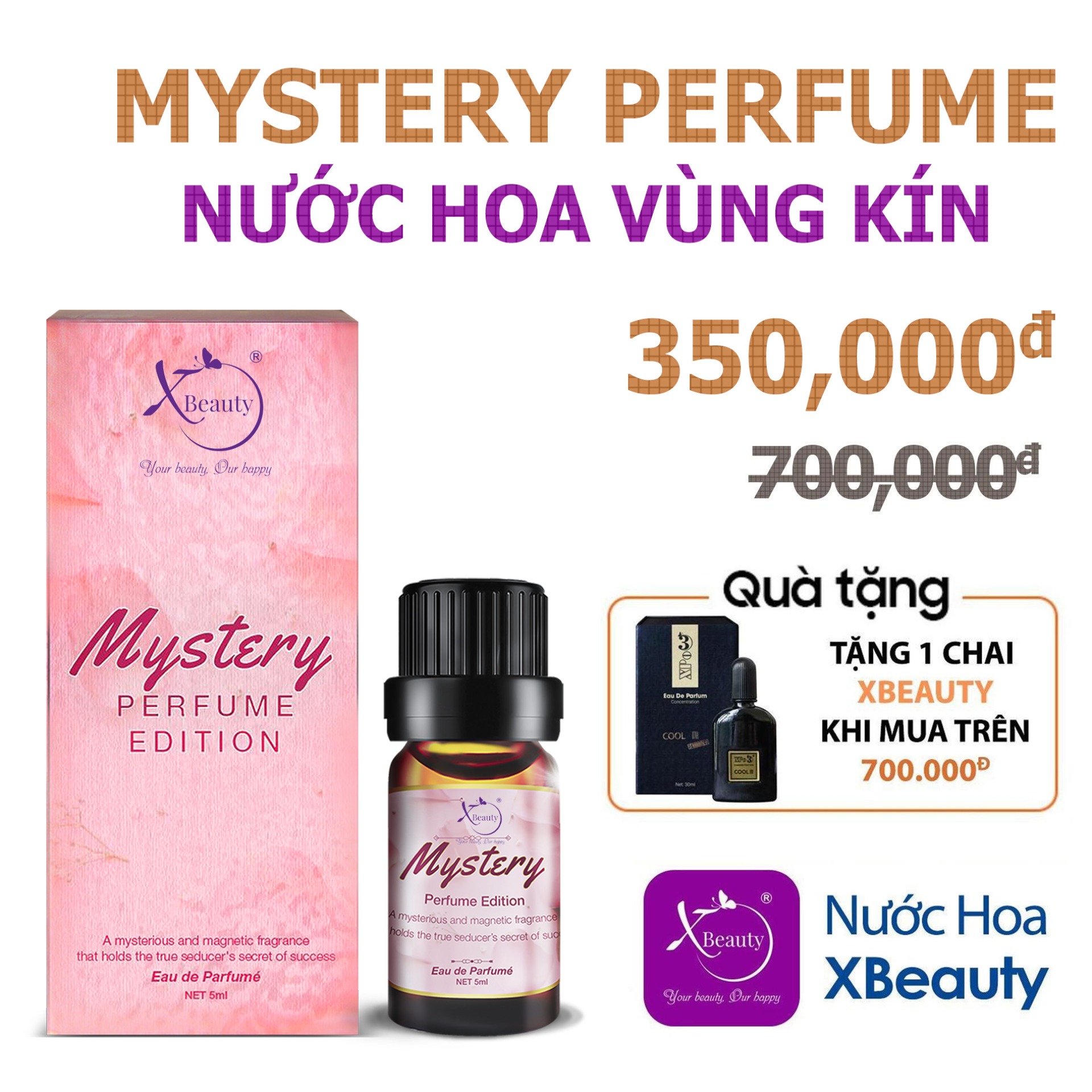 Nước hoa vùng kín [CÓ CHE TÊN] Nữ & Nam XBeauty Mystery (EAN13: 8938511722147). Nước hoa vùng kín chiết xuất từ hương hoa thiên nhiên không kích ứng