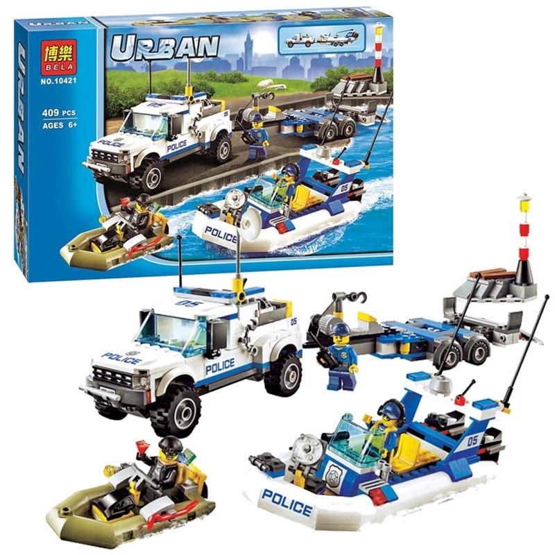 Đồ chơi xếp hình lắp ghép City Urban police bela 10421 xếp hình tàu thuyền xe ô tô tuần tra