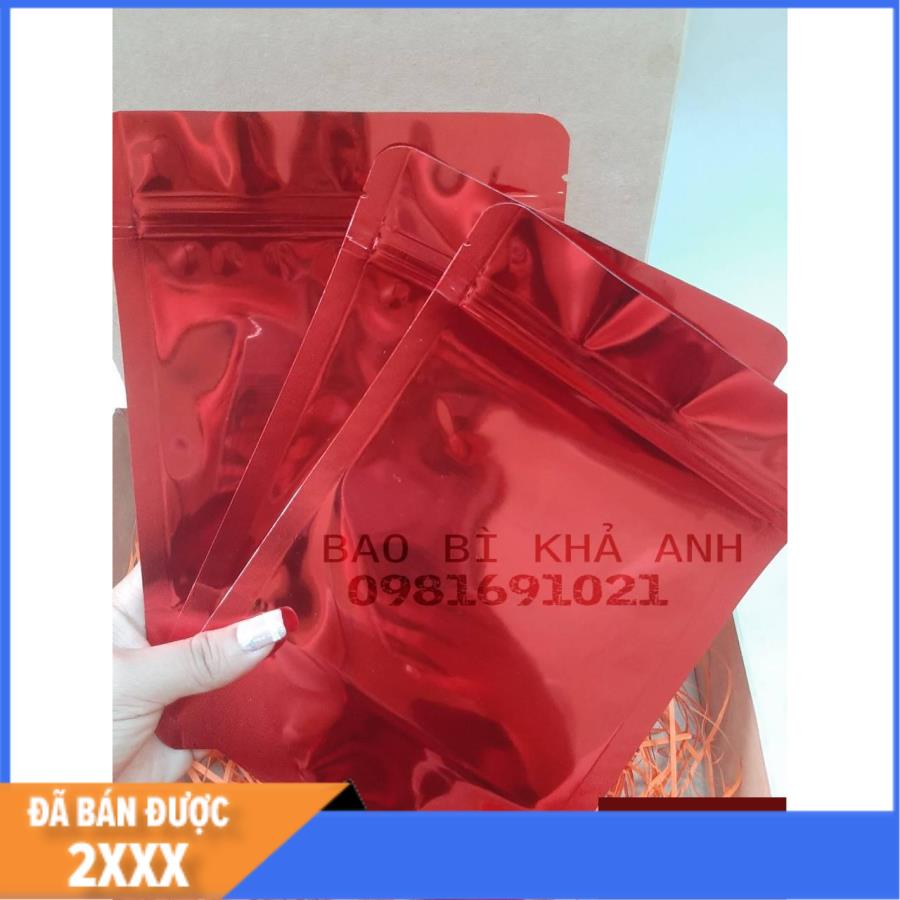 1kg Túi Zip Màu Đỏ đáy đứng đựng các loại hạt khô ( size 15x22cm - 18x26cm ) - Bao Bì Khả Anh