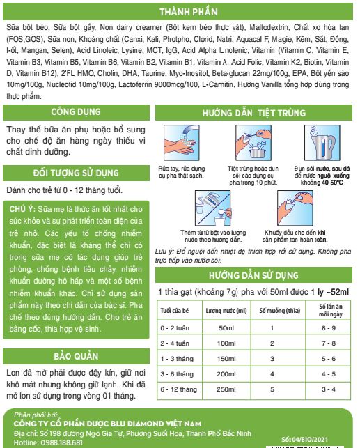 Sữa Bột BIO Nutrition Formula BABY Dành Cho Trẻ 0-12 Tháng Tuổi