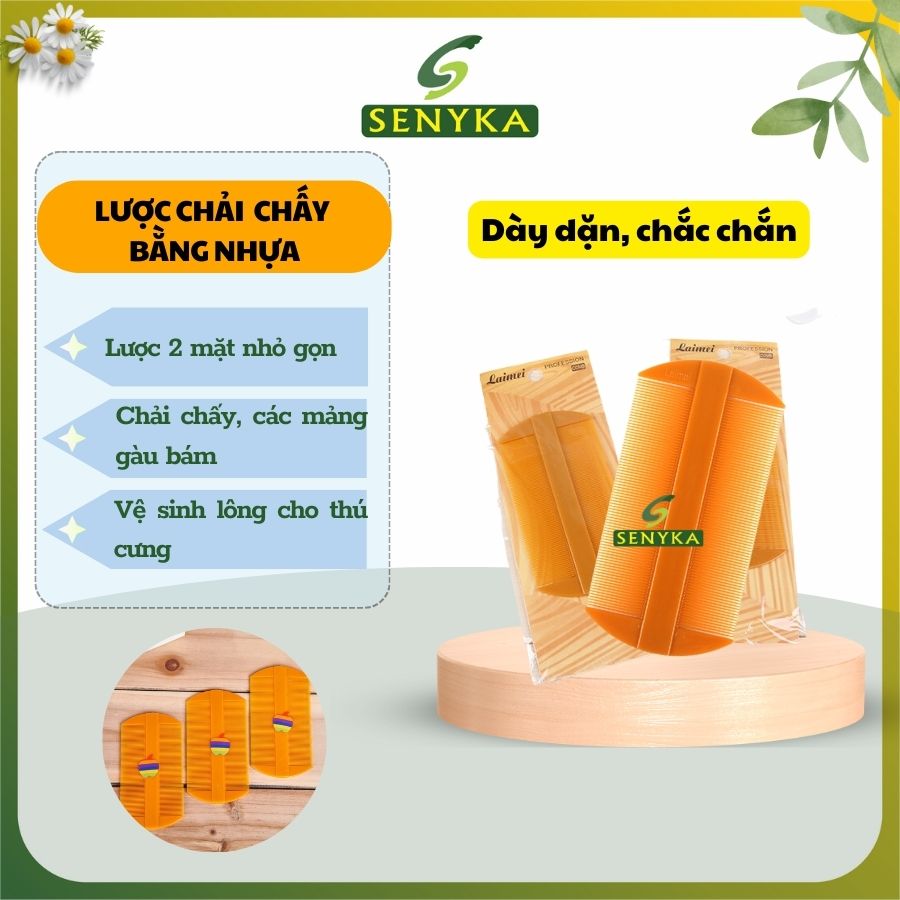 Lược chải chấy bằng nhựa lược dày chải chí cao cấp màu gỗ 2 mặt chải gàu bụi bẩn trên da đầu CN054.00