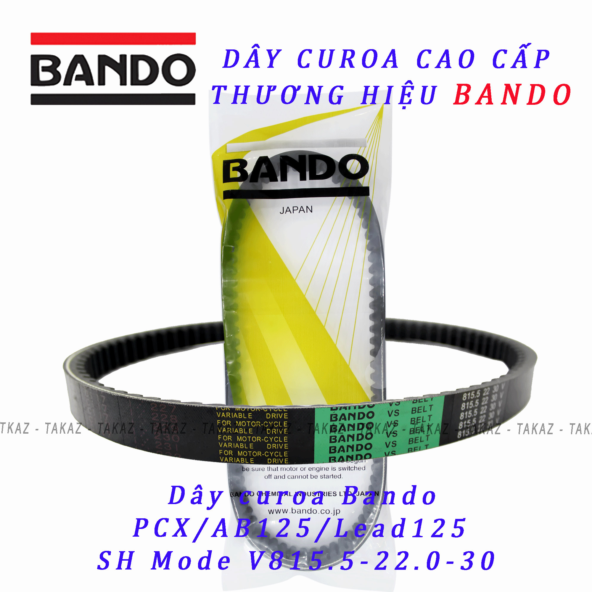 [HCM][ AB125-PCX 2013-2015 ] Dây Curoa Bando Honda PCX / AB125 / Lead125 - Made in Thái Lan 100%