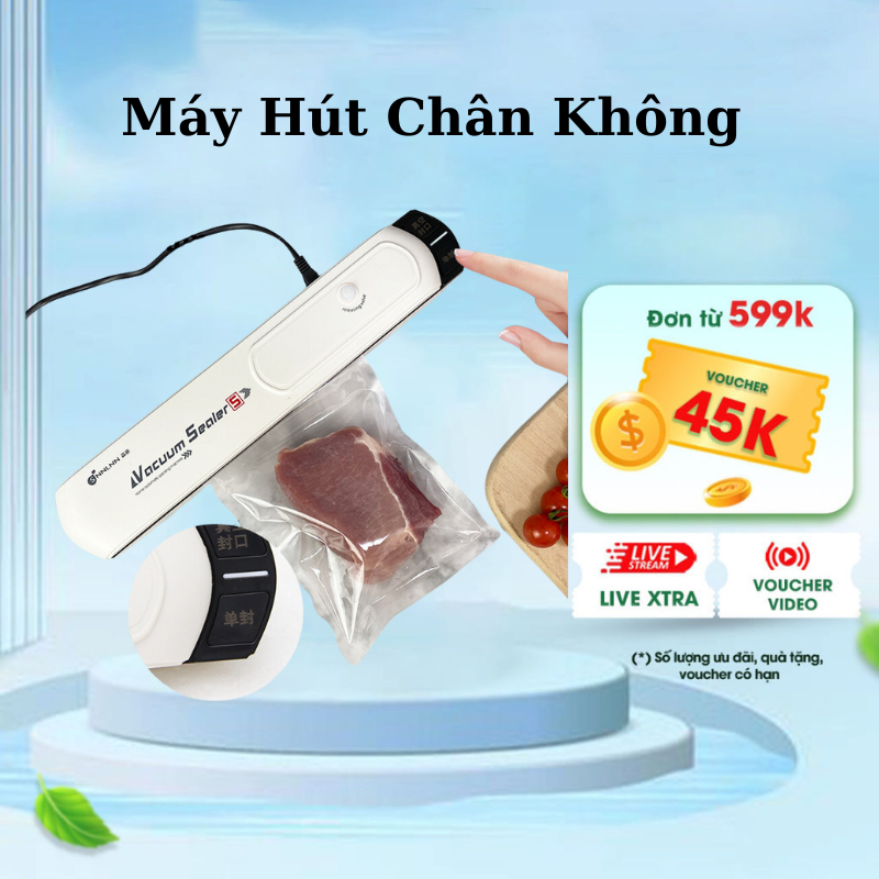 Máy Hút Chân Không Thực Phẩm Gia Đình Cao Cấp Vacuum Sealer S Không Kén Túi Cao Cấp Máy Hàn Miệng Túi Mini Cầm Tay Lực Hút Không Khí Siêu Mạnh Giữ Môi Tường Chân Không Lý Tưởng Bảo Quản Thức Ăn Tặng 10 Túi Hút Chân Không